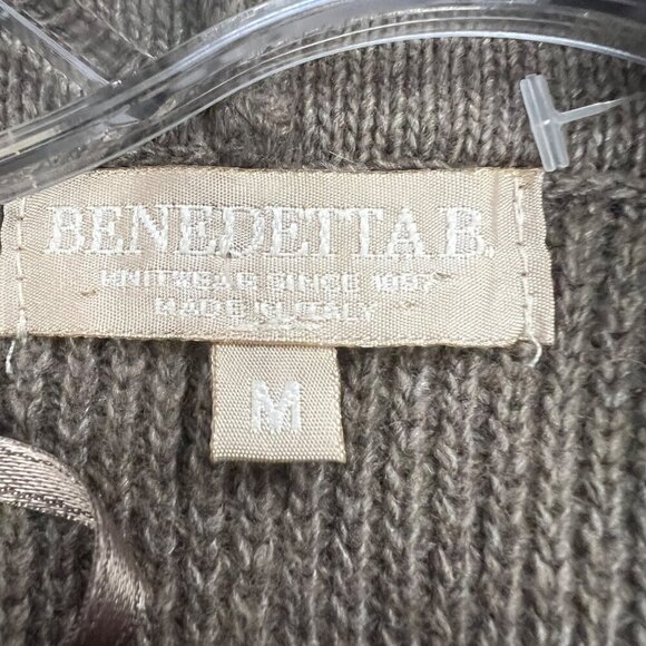 Bendetta B Women's Wool Blend Knit Cardigan Open Front Brown Size Medium - Picture 8 of 9